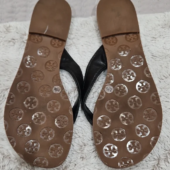 Tory Burch Black and Brown Leather Sandals - Picture 4 of 4